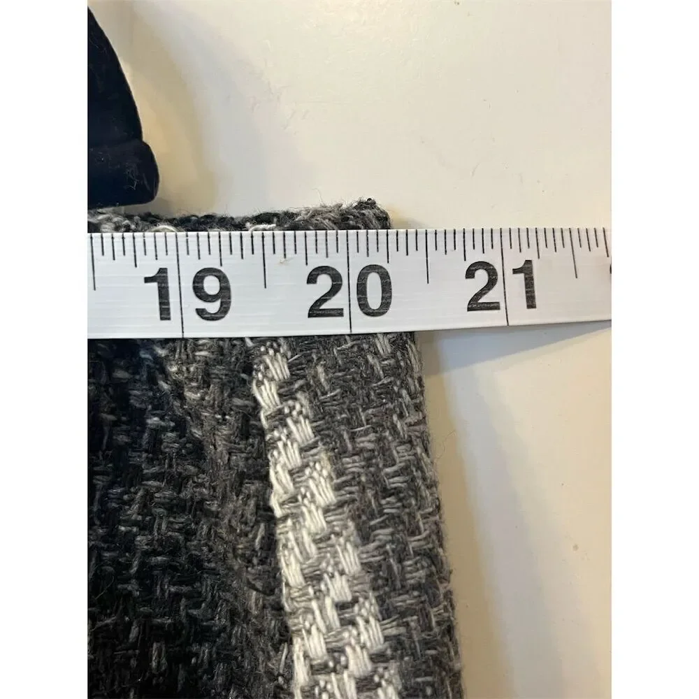 Women's Wool Plus Size 22 Black Plaid A-Line Midi Skirt Casual Office Workwear - Picture 6 of 9
